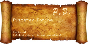 Putterer Dorina névjegykártya